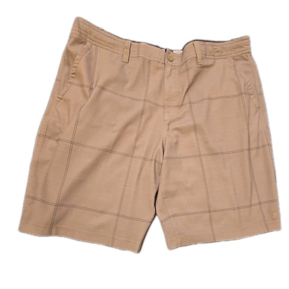 Hang Ten Men's Hybrid Shorts Size 40 Brown Lightweight Stretch Quick Dry Chino